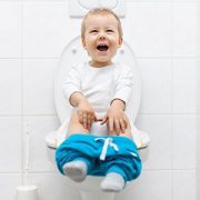 Little boy on toilet