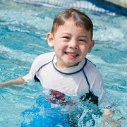 little boy in swimming pool