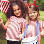 little girls celebrating independence day