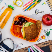 Lunch box and school supplies