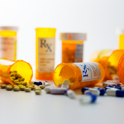 perscription pill bottles and pills