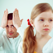 frustrated father with daughter