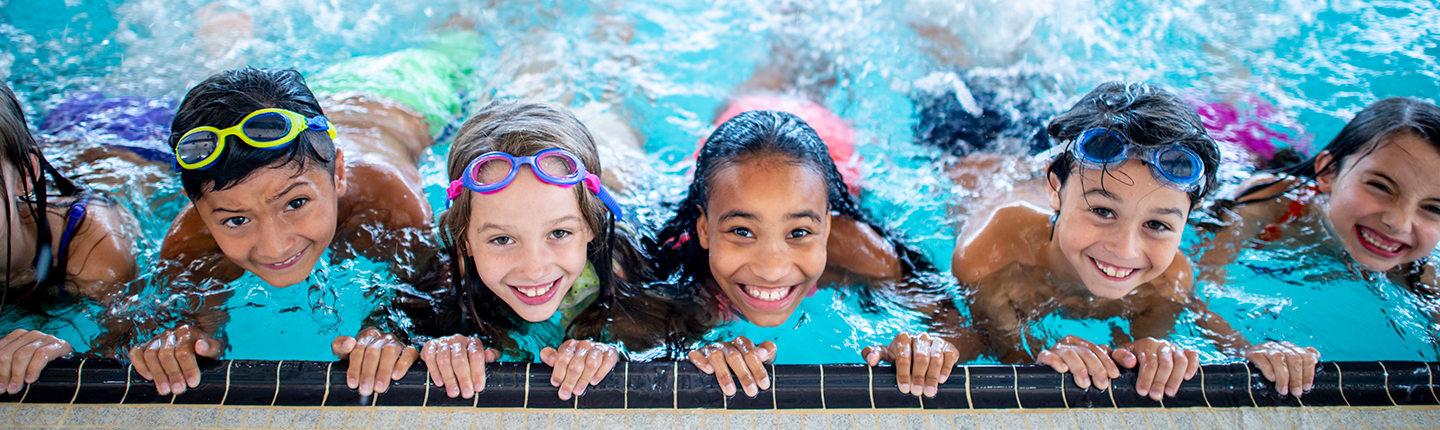 kids in a swimming pool