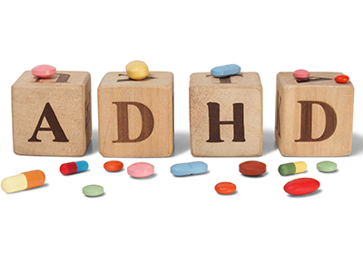 ADHD on wooden blocks