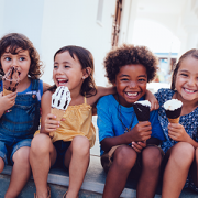 group of kids eating ice cream