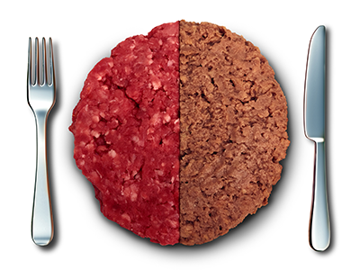 Vegan Burger And Meat