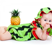 baby dressed as a watermelon