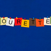 Tourettes spelled out in paper squares