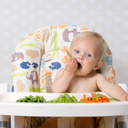 baby eating vegetables
