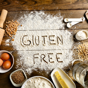 the words gluten free written in flour