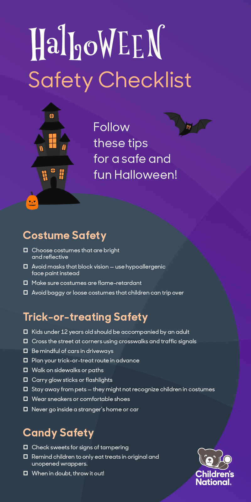 Halloween Safety Checklist infographic