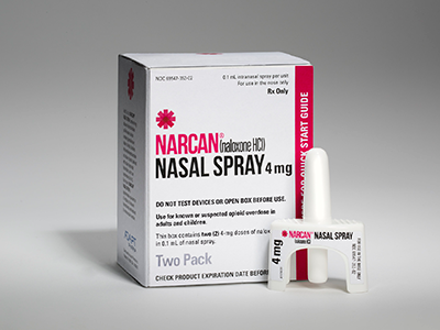 Box of Narcan nasal spray