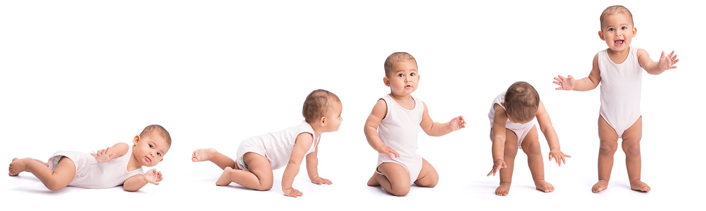 baby learning to crawl and walk