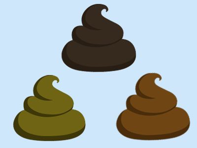 different colored poop emojis