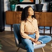 woman being mindful