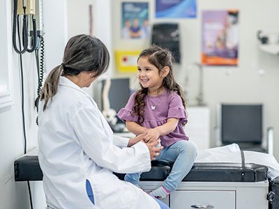 little girl at doctor's office