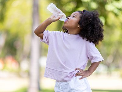 girl drinking water