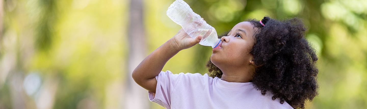 girl drinking water
