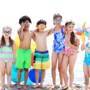 group of kids on the beach