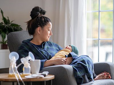 Mother holding her baby