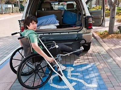 Child in a wheelchair