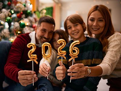 Family celebrating New Years 2026