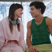 Two teens smiling at each other