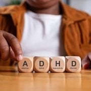 Wooden blocks that spell out ADHD