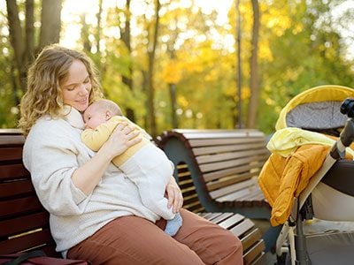 baby in autumn